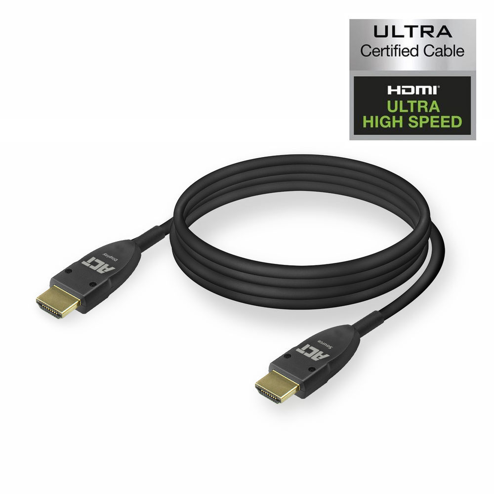 ACT AK4142 Certified 8K Hybride HDMI Professional Actieve Optische Kabel (AOC) | HDMI-A male - HDMI-A male | Zwart | 10 meter