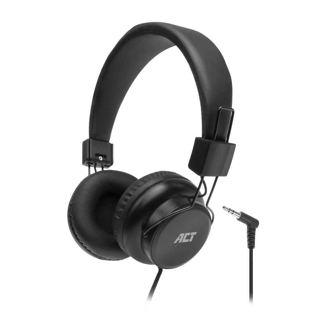 ACT Koptelefoon met draad 15m| Opvouwbare hoofdtelefoon met kabel |35mm audiokabel | AC9300
