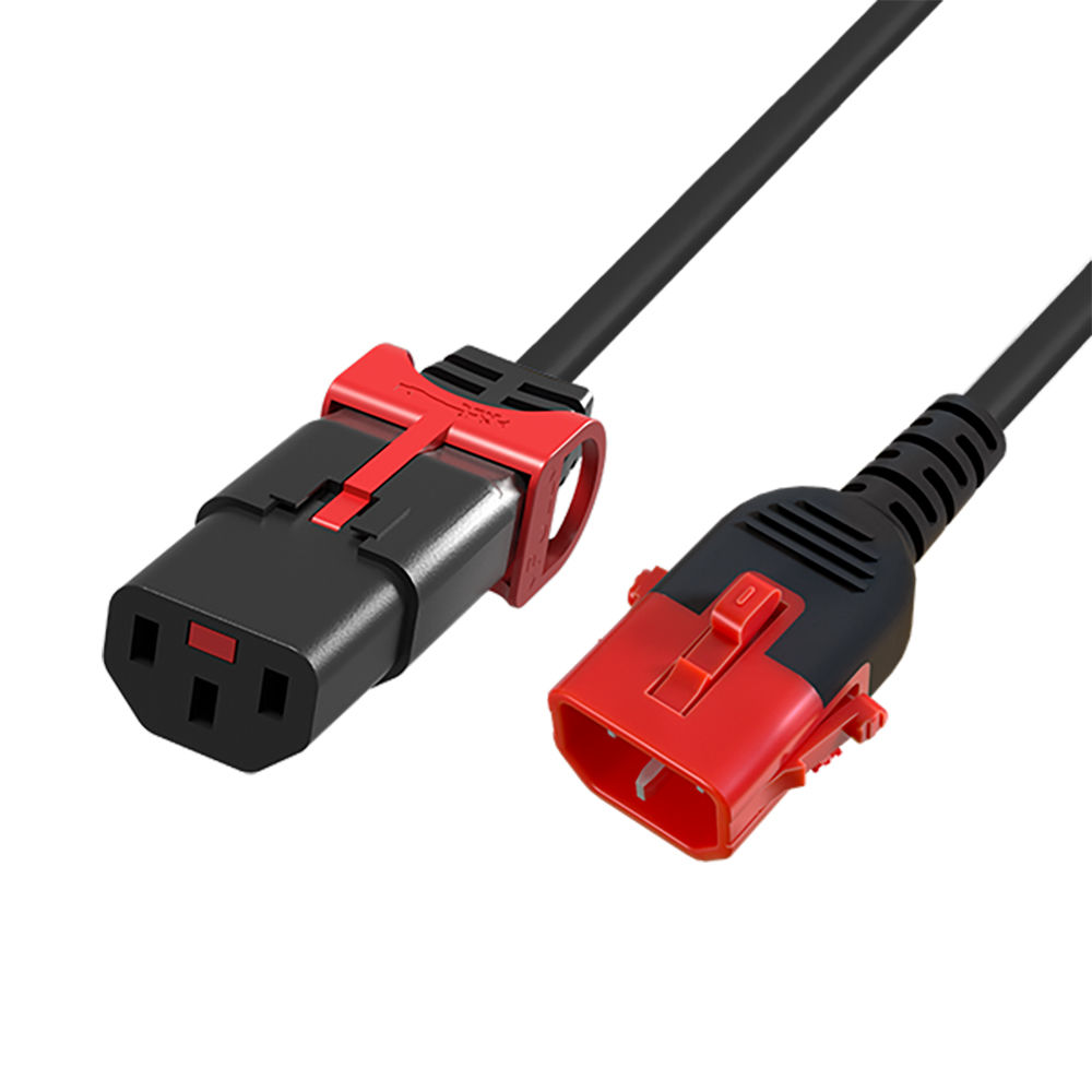ACT AK5503 Netsnoer C13 / C14 Dual IEC LOCK | Zwart | 1,5 meter