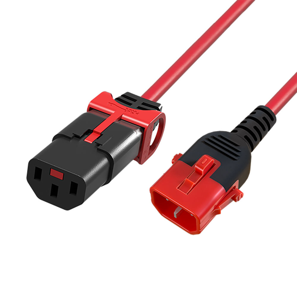 ACT AK5513 Netsnoer C13 / C14 Dual IEC LOCK | Rood | 1,5 meter ACT AK5513 Netsnoer C13 / C14 Dual IEC LOCK | Rood | 1,5 meter