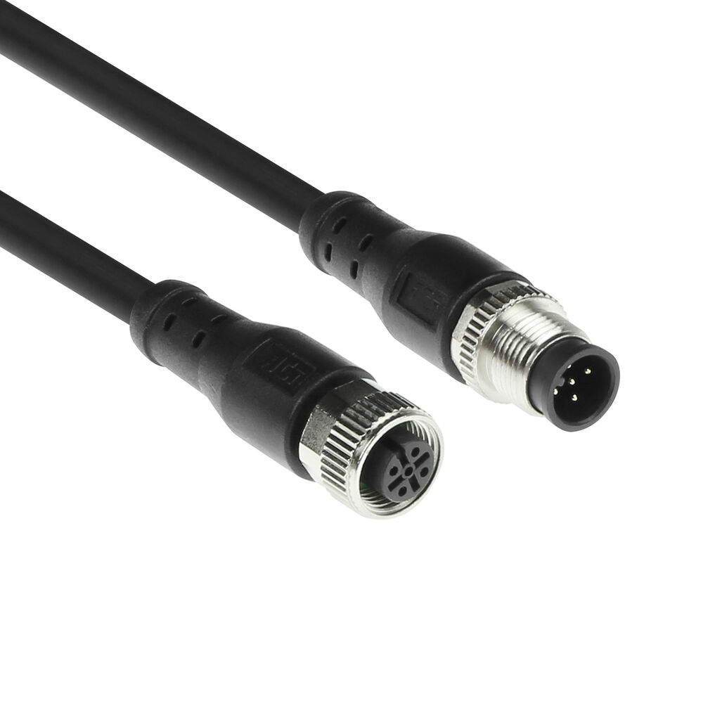 ACT SC3501 Industriële Sensorkabel | M12A 5-Polig Male naar M12A 5-Polig Female | Superflex Xtreme TPE kabel | Afgeschermd | IP67 | Zwart | 1,5 meter