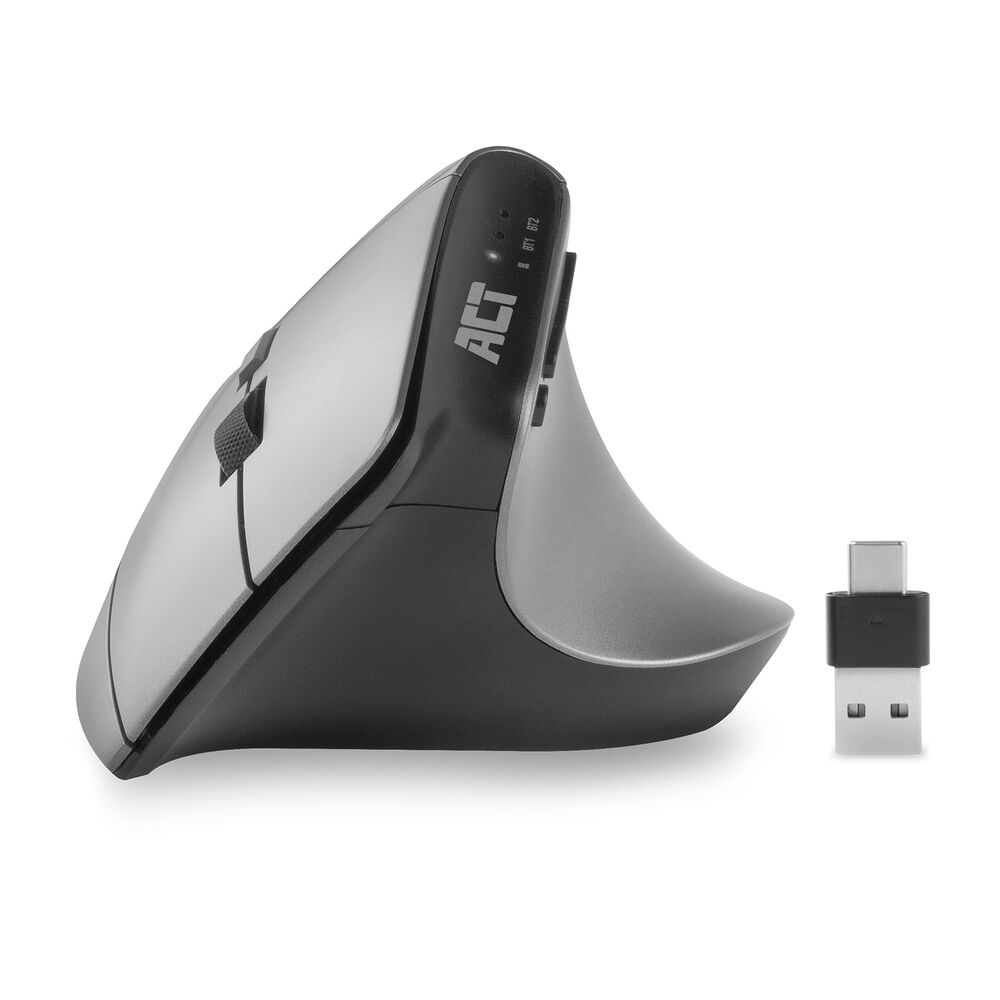 ACT Draadloze Ergonomische Muis met Bluetooth en USB-C/USB-A AC5155