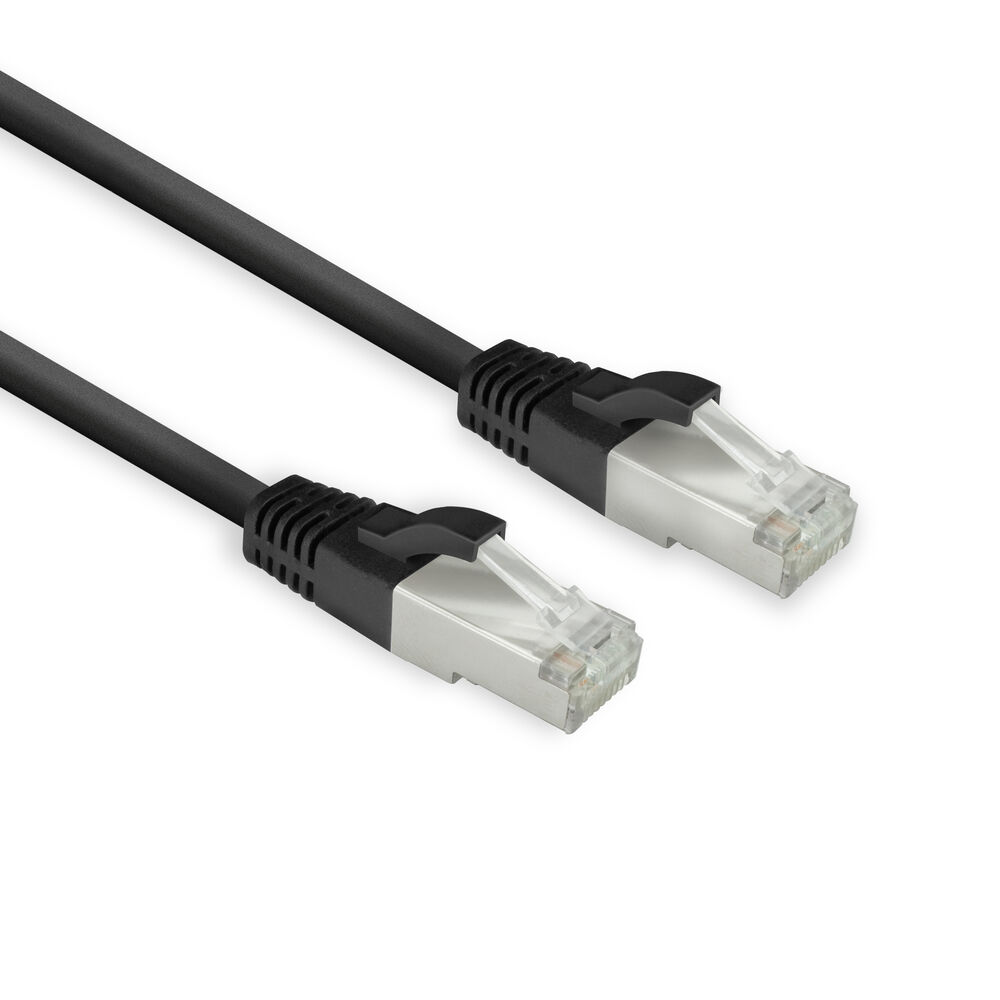 ACT FB8125 LSZH U/FTP CAT8 Datacenter Slimline Patchkabel Snagless | RJ45-connectoren | Zwart | 25 cm