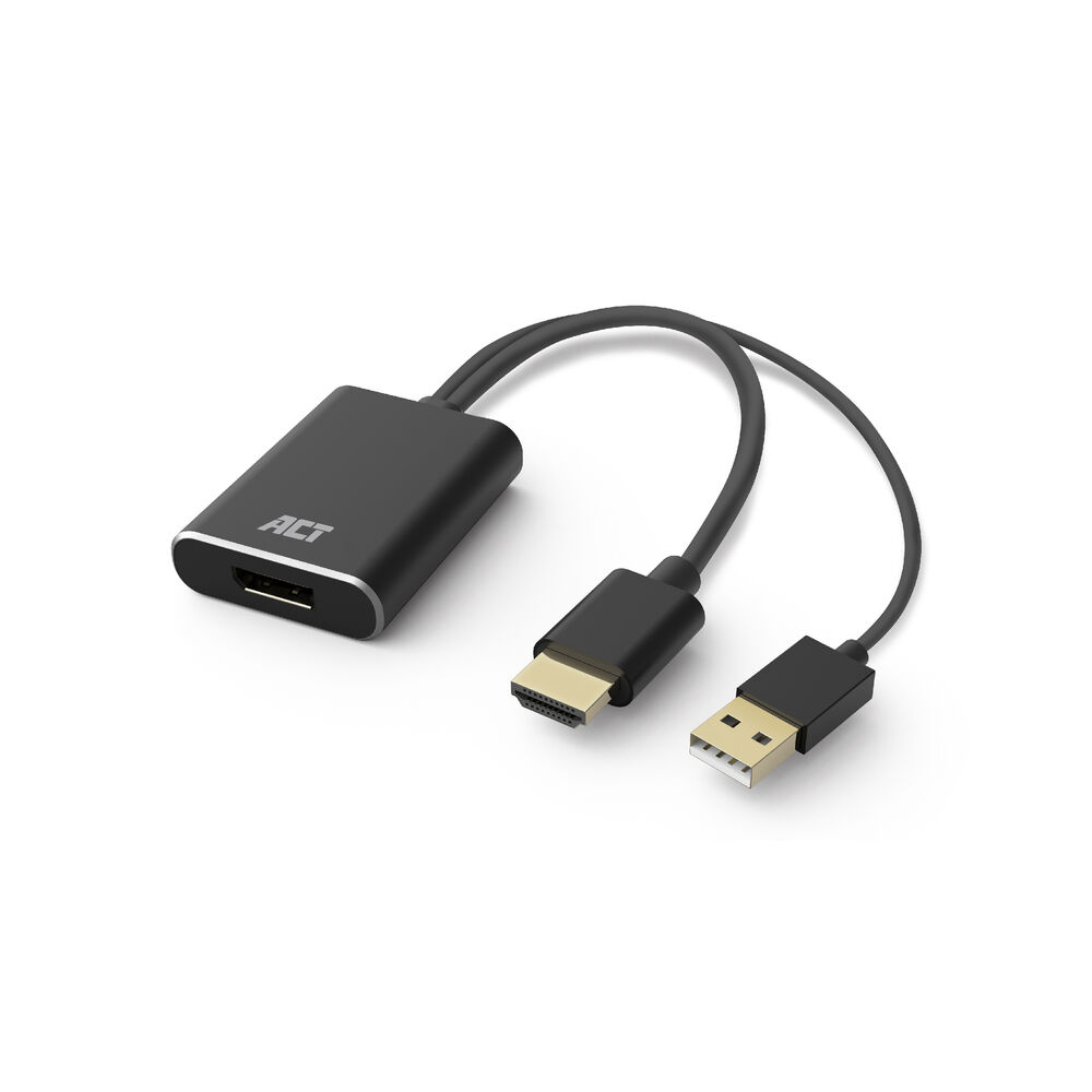ACT AC7536 4K HDMI naar DisplayPort Adapter | 4K @ 60Hz | Zwart
