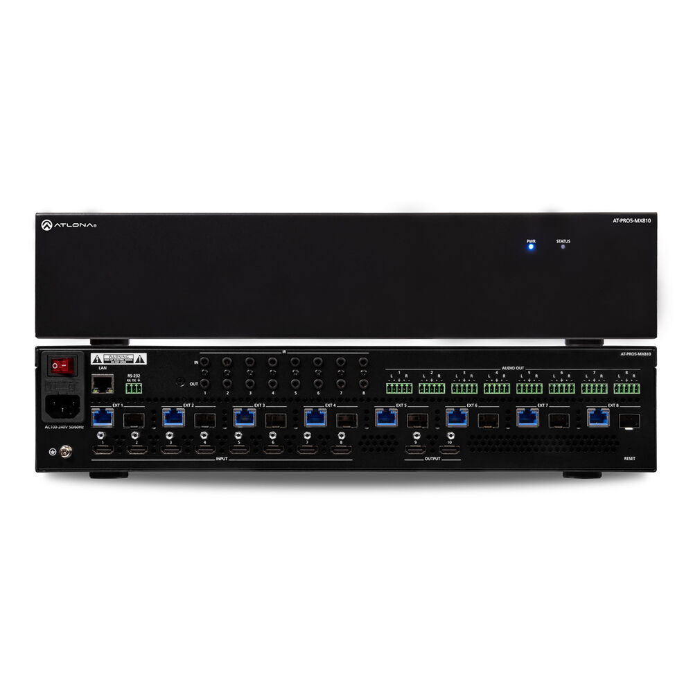 Atlona AT-PRO5-MX810 4K HDR HDMI Matrix Switcher met SDVoE Extension Outputs AT1257