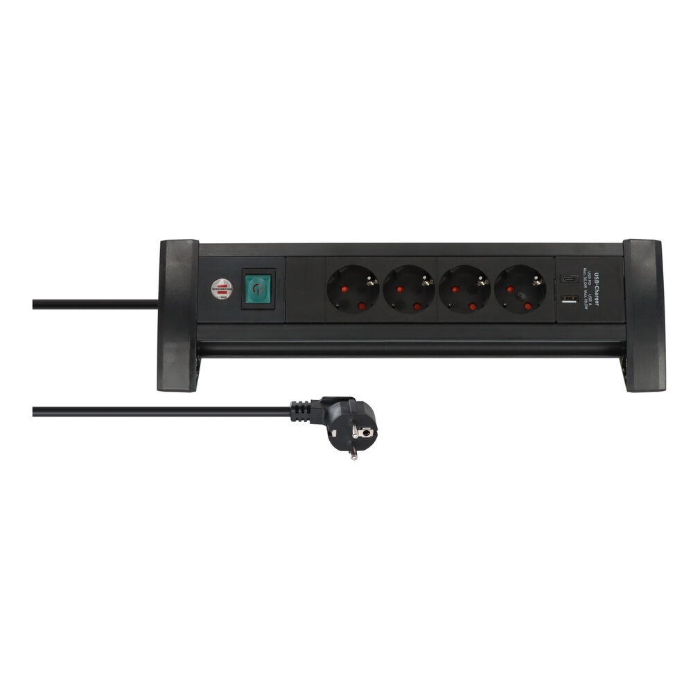 Brennenstuhl 1156250544 Brennenstuhl Premium-Office-Line PDU 4x | 1x USB-C (30W) | 1x USB-A (18W) | 1,8 meter
