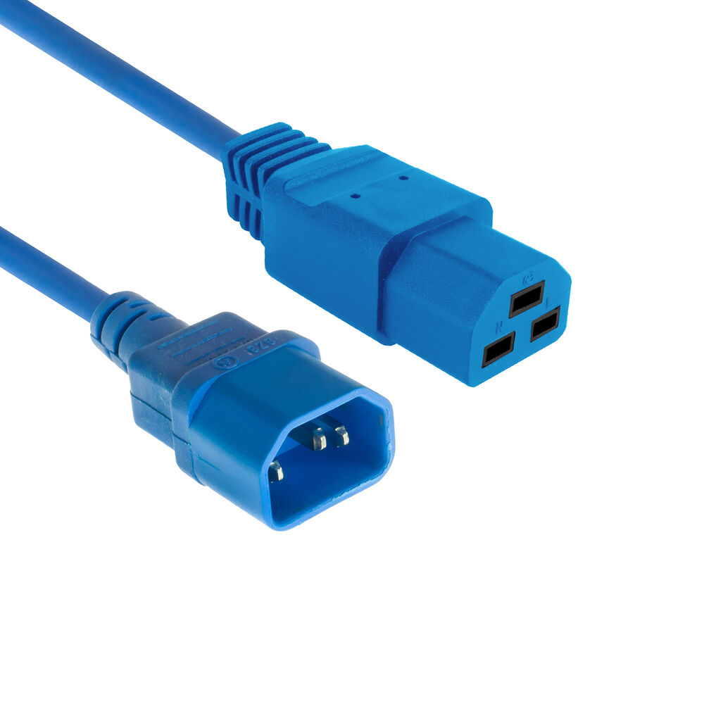 ACT AK5384 Netsnoer C14 - C21 IEC60320 | Blauw | 3 meter