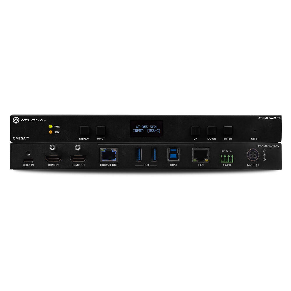 Atlona AT-OME-SW21-TX HDBaseT Transmitter met USB-C | HDMI inputs | USB Hub