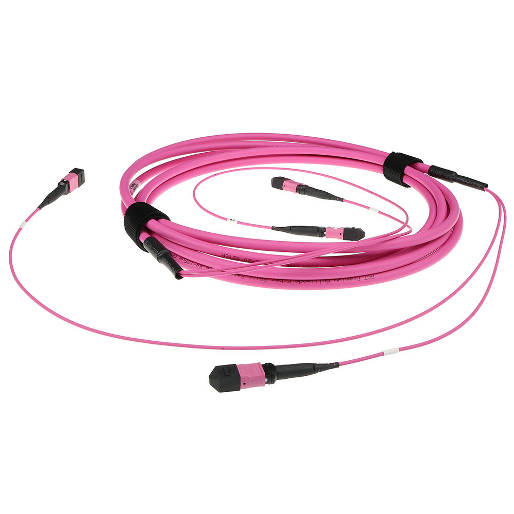 ACT DC5200 Glasvezel Patchkabel 50 125 OM4(OM3) Polarity A Trunkkabel MTP MPO Female 5 meter