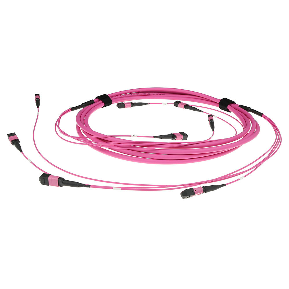 ACT DC5405 Glasvezel Patchkabel 50 125 OM4(OM3) Polarity A Trunkkabel 4x MTP MPO Female 20 meter