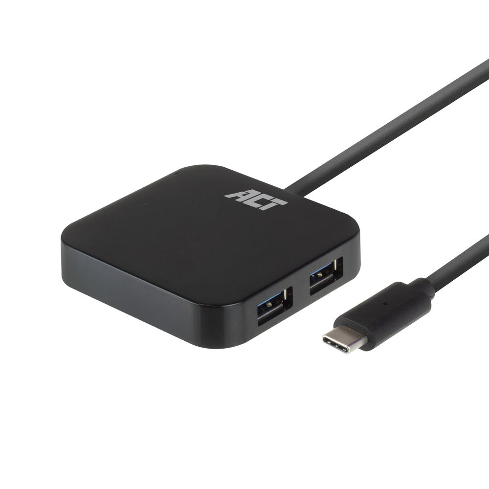 ACT AC6410 SuperSpeed USB C Hub | 5 Gbps | 4x USB A | Zwart