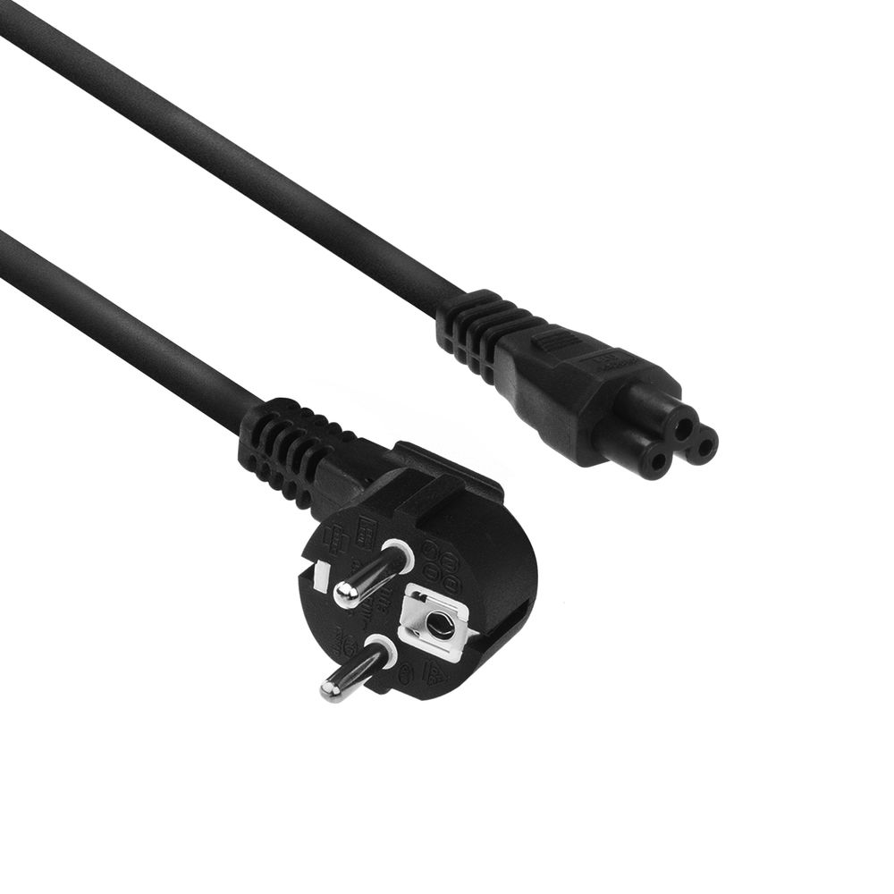 ACT AC3310 Stroomkabel CEE7 7 male (Haaks) C5 Zwart 2 meter