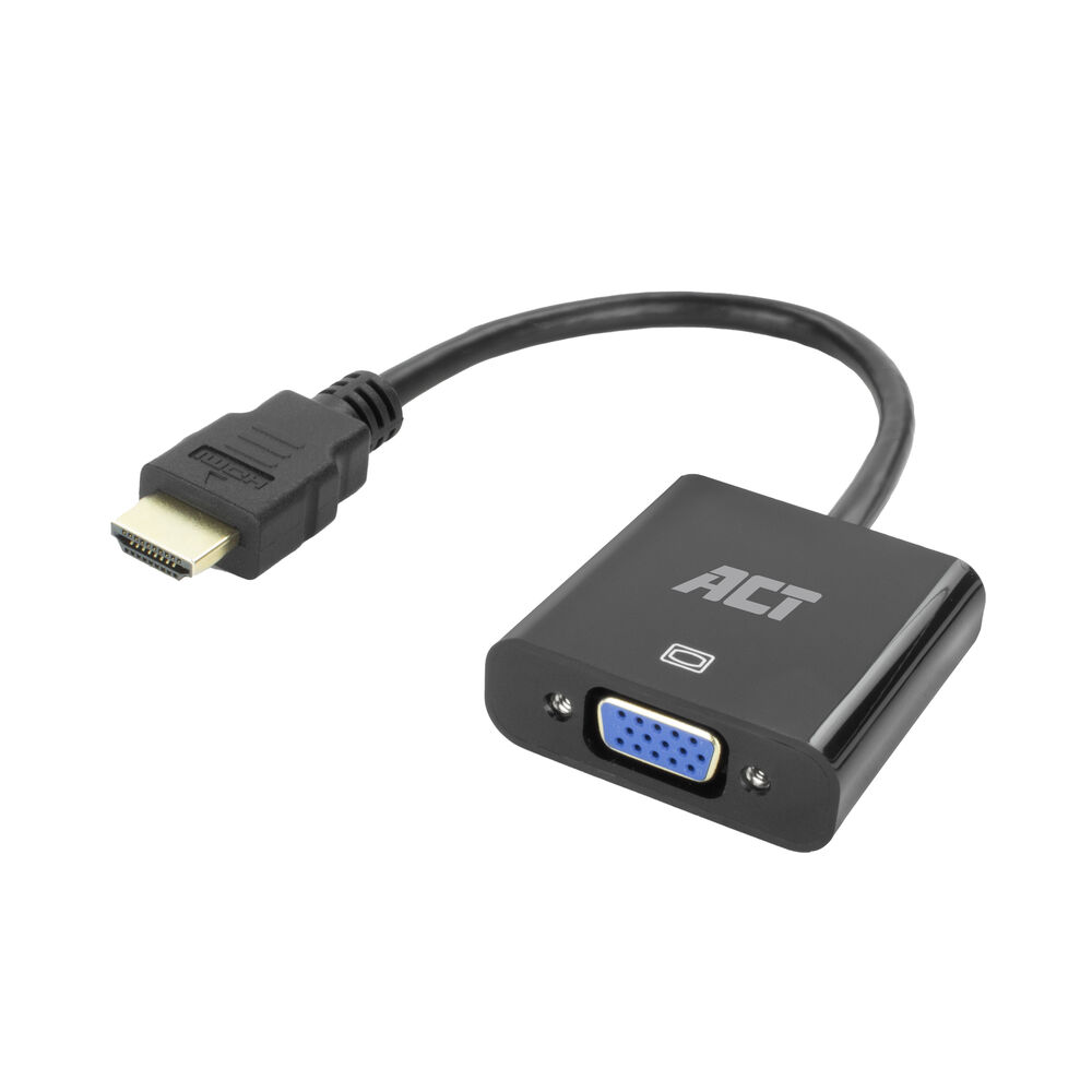ACT AC7535 HDMI A VGA Adapter | HDMI A Male VGA Female | Audio | 15 cm