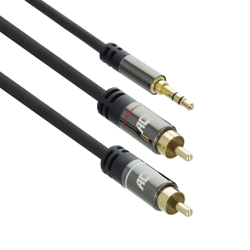 ACT AC3605 Audiokabel 3.5mm Jack Male 2x Tulp Male 1,5 meter