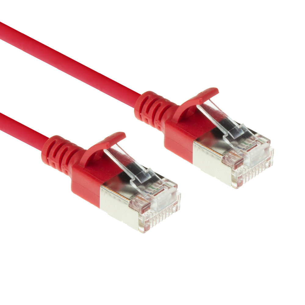 ACT DC7510 LSZH U/FTP CAT6A Datacenter Slimline Patchkabel Snagless | RJ45 Connectoren | Rood | 10 meter