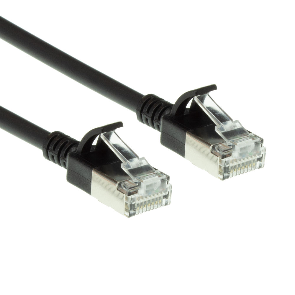 ACT DC7910 LSZH U/FTP CAT6A Datacenter Slimline Patchkabel Snagless | RJ45 Connectoren | Zwart | 10 meter