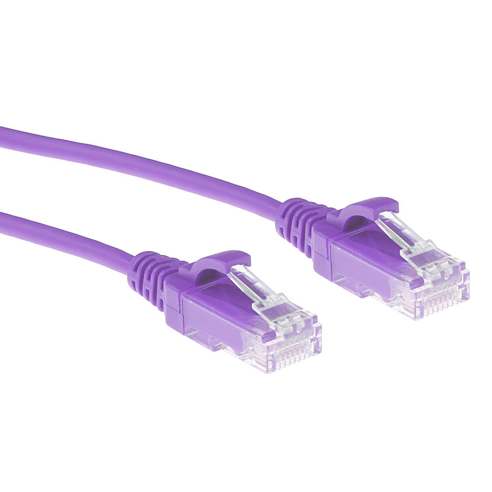 ACT DC9303 LSZH U/UTP CAT6 Datacenter Slimline Patchkabel Snagless | RJ45 connectoren | Paars | 3 meter