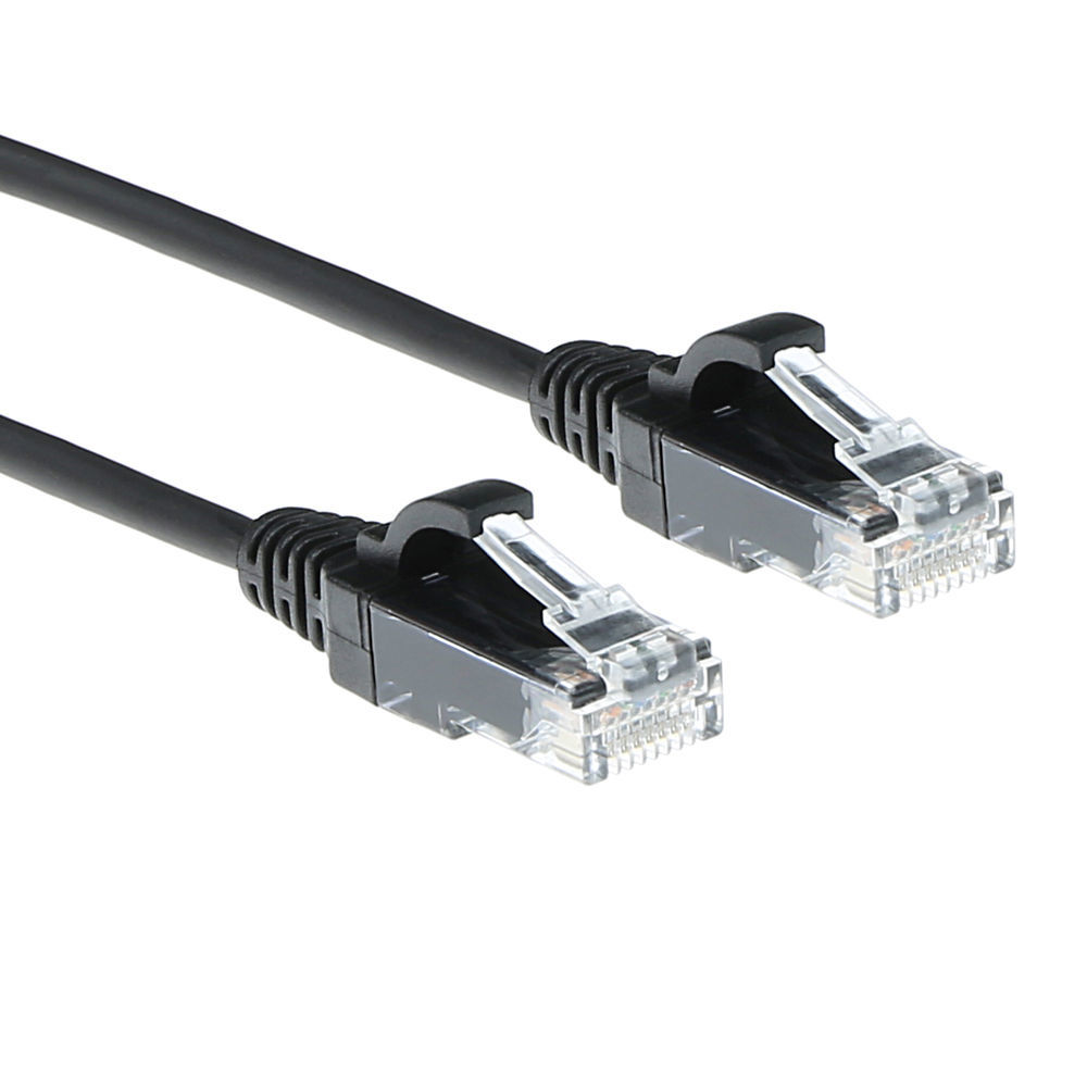 ACT DC9910 LSZH U/UTP CAT6 Datacenter Slimline Patchkabel Snagless | RJ45 Connectoren | Zwart | 10 meter