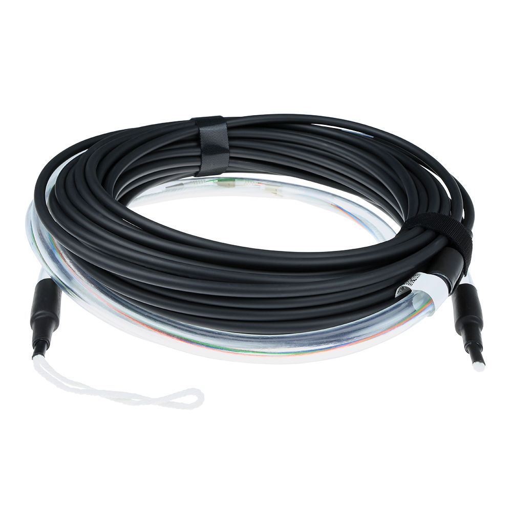ACT RL4620 Prefab Glasvezel Multimode 50/125 OM3 Indoor/Outdoor Kabel | 12-voudig | LC connectoren | 200 meter
