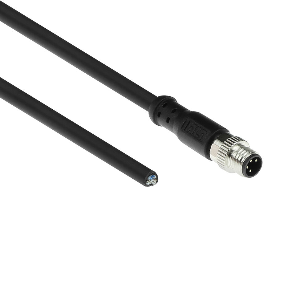 ACT SC3109 Industriële Sensorkabel | M8A 4-Polig Male naar Open End | Ultraflex Xtreme TPE kabel | Afgeschermd | IP67 | Zwart | 5 meter