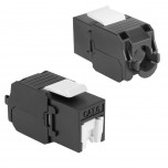 ACT TD6024 Keystone Jack RJ45 CAT6 Unshielded Toolless met Shutter | Zwart