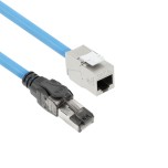 ACT S/FTP CAT6A B2ca PoE++ 100W Solid Prefab Installatiekabel | RJ45 male – female | Blauw