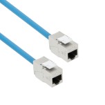 ACT S/FTP CAT6A B2ca PoE++ 100W Solid Prefab Installatiekabel | RJ45 female – female | Blauw