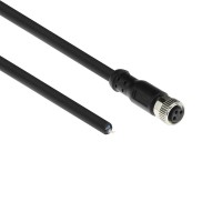 ACT Industriële Sensorkabel | M8A 3-Polig Female naar Open End | Ultraflex Xtreme TPE kabel | Afgeschermd | IP67 | Zwart