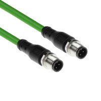 ACT Industriële Sensor Kabel | M12D 4-Polig Male naar M12D 4-Pin Male | Superflex Xtreme TPE kabel | Afgeschermd | IP67 | Groen