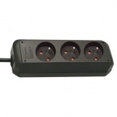 Brennenstuhl 1157504130 Stekkerdoos | Eco-Line | 3 Sockets type E België | Zwart | 3 meter
