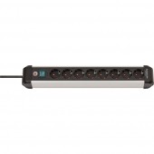 Brennenstuhl 1391030800 Alu-Line PDU | Stekkerdoos | 16A met 8x Type F Stopcontacten | Aan/uit Schakelaar | 3 meter