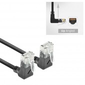 ACT DD6930 U/UTP CAT6A LSZH Slimline Patchkabel | RJ45 Connectoren 90° Haaks Boven naar 90° Haaks Boven | Zwart | 15 cm