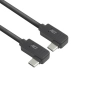 ACT AC7486 USB 3.0 Kabel | 10Gbps 60W USB Type-C® (haaks links/rechts) naar USB Type-C® (haaks links/rechts) | Zwart | 50 cm