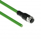 ACT SC3809 Industriële Sensor kabel | M12A 8-Polig Female naar Open End | Ultraflex TPE kabel | Afgeschermd | IP67 | Groen | 5 meter