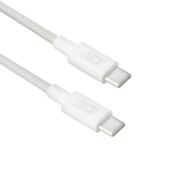 ACT AC3084 USB-C 2.0 240W Laad- en Datakabel USB-C naar USB-C | Wit | 1 meter
