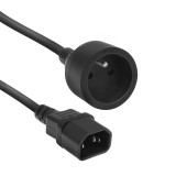 ACT AK5385 Netsnoer C14 - Type E female (max. stroom 10A) | Zwart |  20 cm
