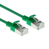 ACT DB7730 LSZH S/FTP CAT6A Slimline Patchkabel Snagless met RJ45 Connectoren | Groen | 15 cm