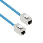 ACT FB0952 S/FTP CAT6A B2ca PoE++ 100W Solid Prefab Installatiekabel | RJ45 female – female | Blauw | 25 cm