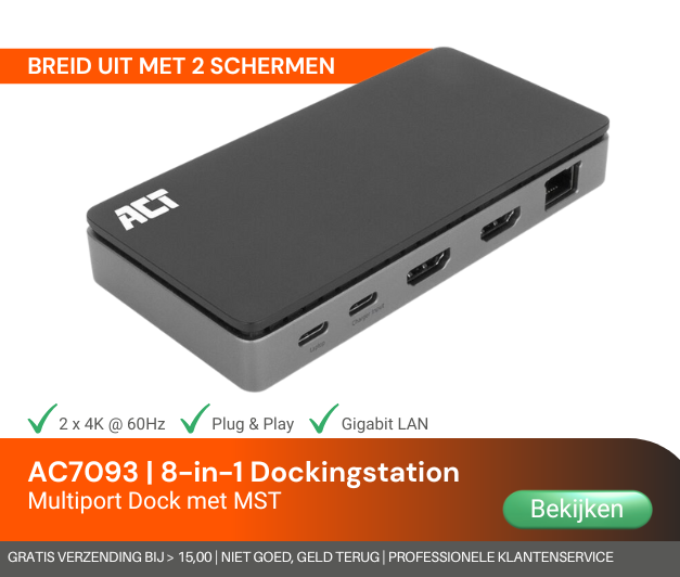 ACT AC7093 Dockingstation | Kabels.nl